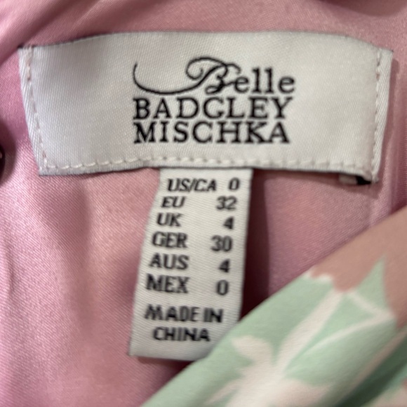 Belle Badgley Mischka | Ollie *Pink Multi-Floral* Maxi Gown | *NWT* | Side Slit - Picture 6 of 8